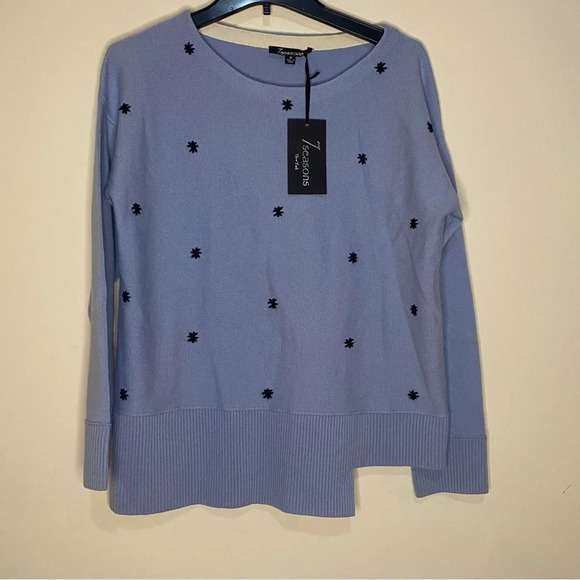 7 seasons Wool Blend Blue Sweater M NWT - Picture 1 of 7